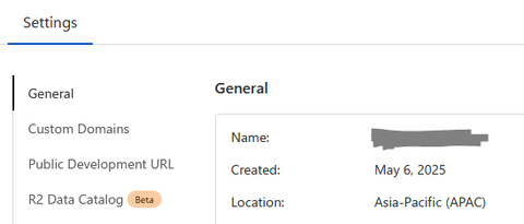 Cloudflare R2の設定画面のキャプチャ